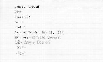 Damori, Oreste (13 May 1948)