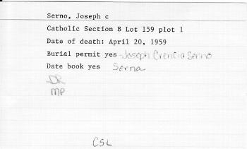 Serno, Joseph Crencia (20 Apr 1959)
