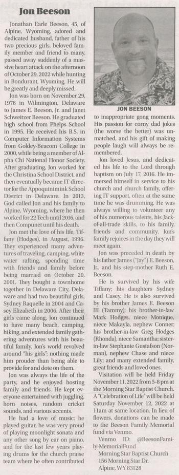 Beeson, Jonathan Earle 