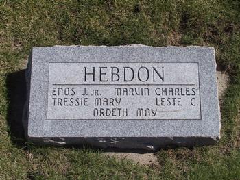 Hebdon, Enos J (Jr) - Marvin Charles - Tressie Mary - Leste C. - Ordeth May