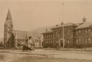 Building, School, Afton, Rock High School (2)