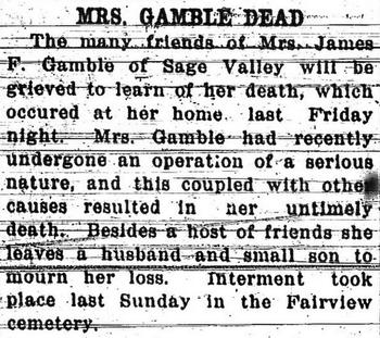 Gamble, Mrs James F (1) (i 25 Oct 1918)