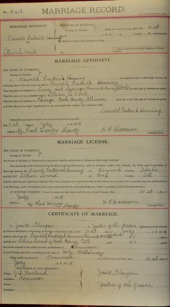 Henning, Oswald Frederick (Lillian Lenord (31 Jul 1919)