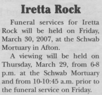 Rock, Iretta (b 30 Mar 2007)