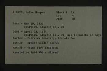 Allred, LaRue Hoopes