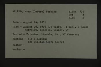Allred, Mary (Osburn) Perkins