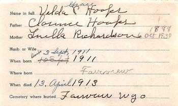 SVWardRecords, Hoops, Velda Grace, 1913, Fairview