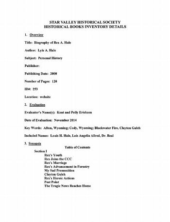 Biography of Rex A. Hale