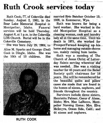 Crook ( Cook ), Ruth (2 Aug 1981)