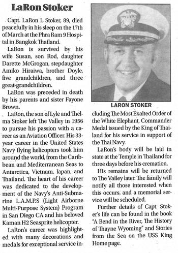 Obituary STOKER LaRon L17 Mar 2022