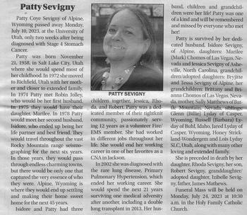 Sevigny, Patty Coye d. 10 July 2023