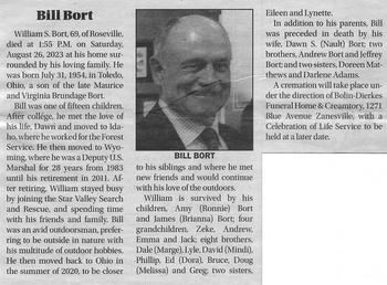 Bort, William S (Bill) d 26 Aug 2023
