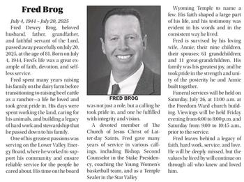 Brog, Fred Dewey d. 20 Jul 2025