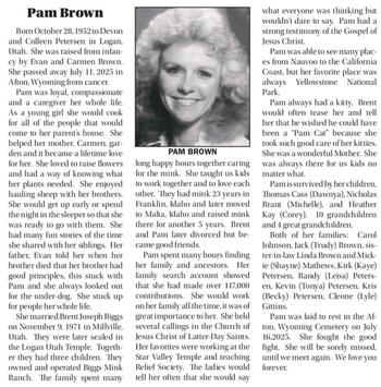 Brown, Pam d. 11 July 2025