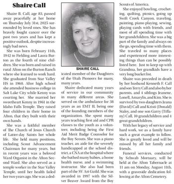 Call, Shaire Burton d. 31 July 2025