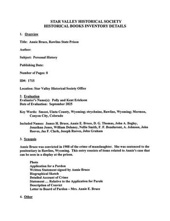 Annie Bruce, Rawlins State Prison