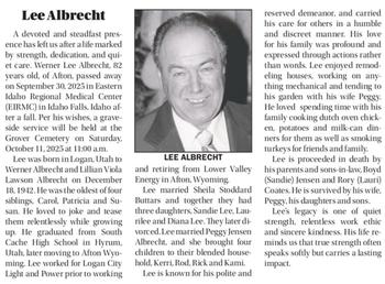 Albrect, Werner Lee d. 30 Sept 2025