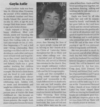 Astle, Gayla Gardner d. 22 Jul 2024