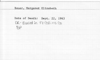 Bauer, Margaret Elizabeth (22 Sep 1963)
